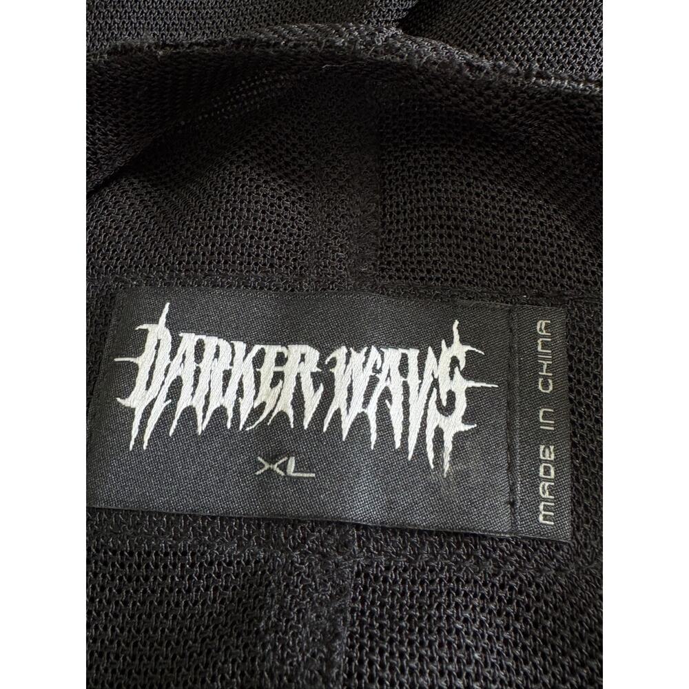 Darker Wavs Dolls Kill Black Mesh Grunge Punk Zip Up Utility Jumpsuit Sz XL - Picture 8 of 8